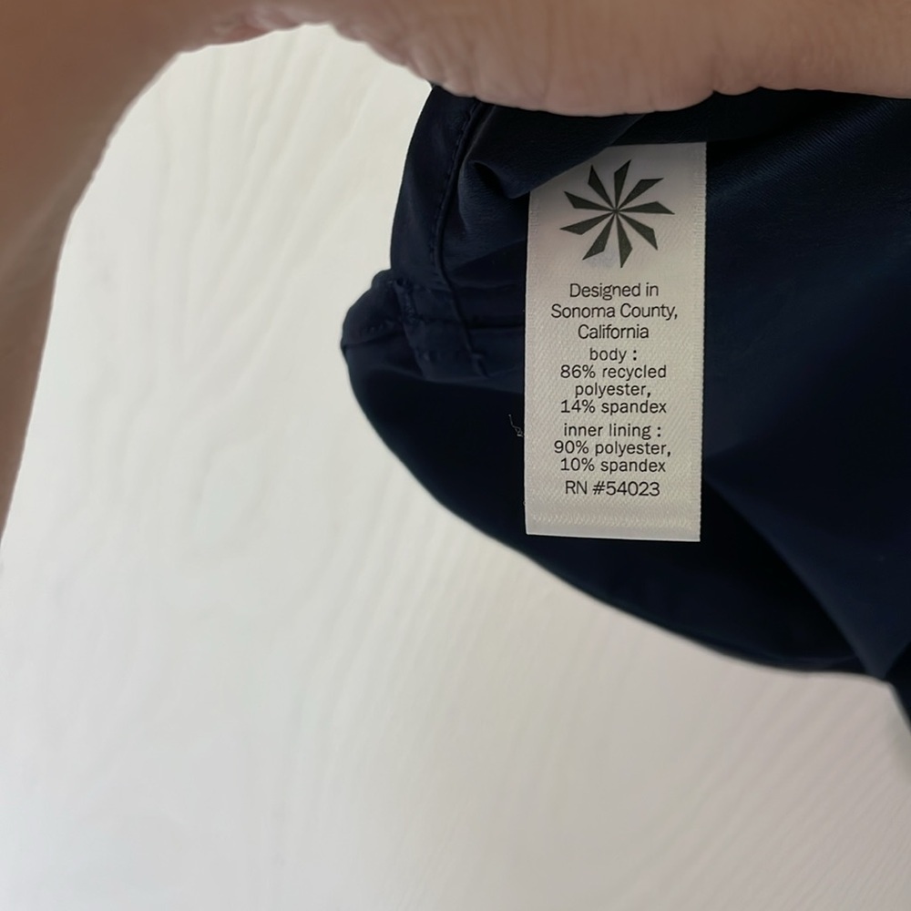 Athleta NWOT Sonara Skort Navy Blue Elastic Waistband Size 10 - Picture 5 of 7